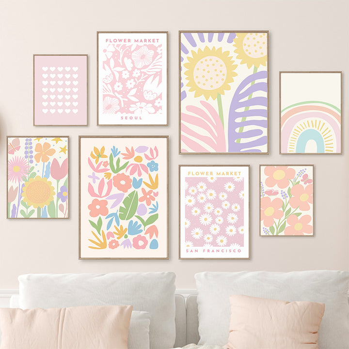 Pastel Flowers Canvas Prints