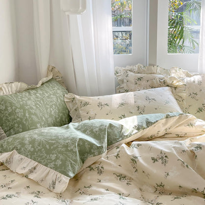 Green Garden Double-Sided Duvet Cover Set