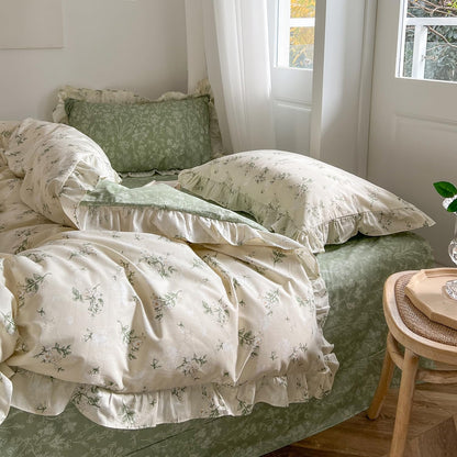 Green Garden Double-Sided Duvet Cover Set