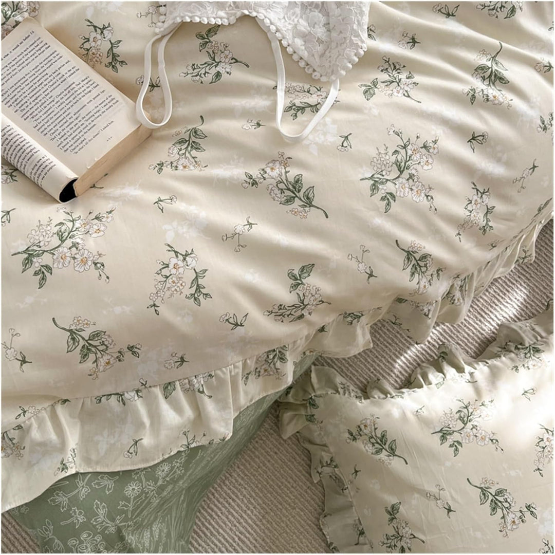 Green Garden Double-Sided Duvet Cover Set