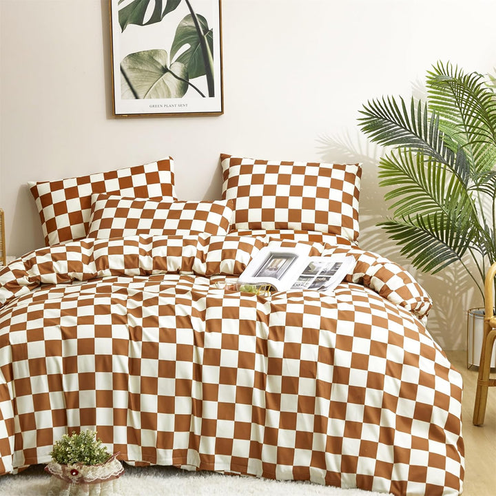 Checkered Duvet Cover Set