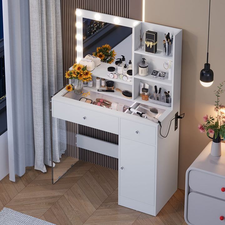 ARIANA Hollywood Lights Makeup Vanity White