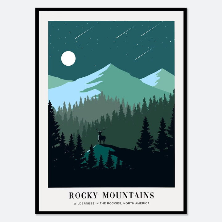 Around The World Art Deco Canvas Prints Rocky Mountains: Wilderness in the Rockies, North America