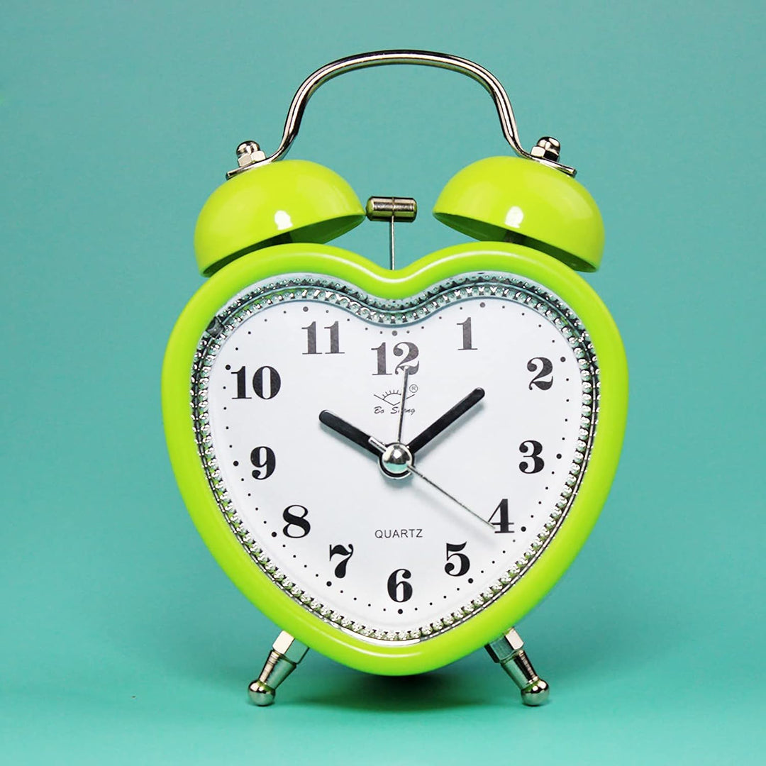 Heart Retro Alarm Clock Lime