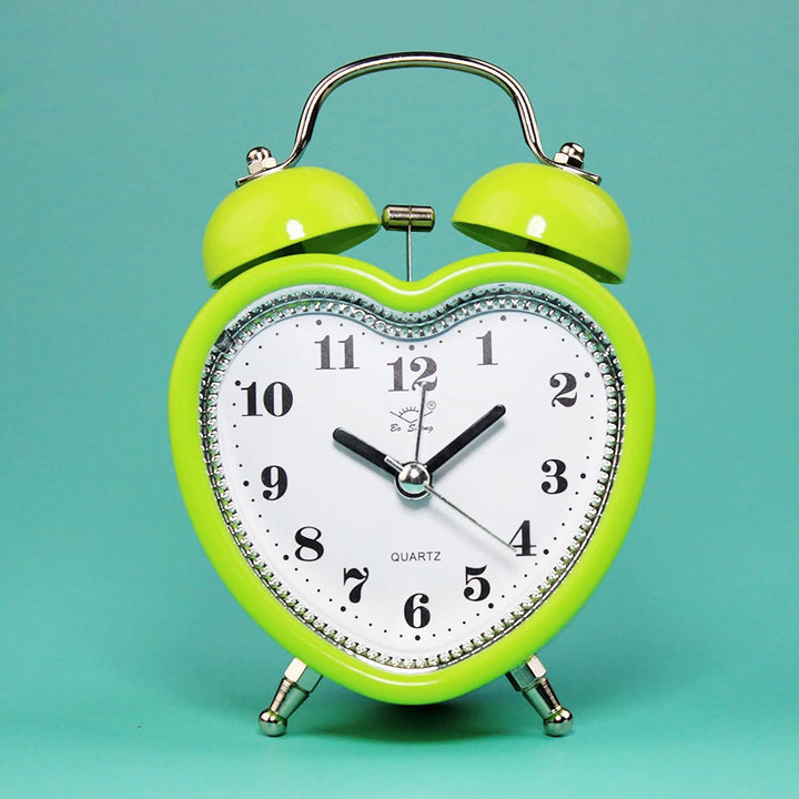 Heart Retro Alarm Clock Lime