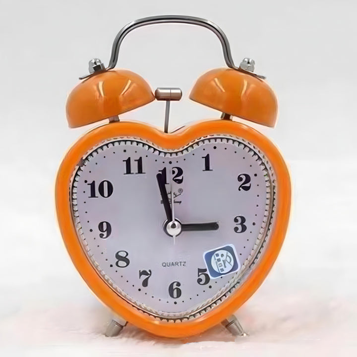 Heart Retro Alarm Clock Orange