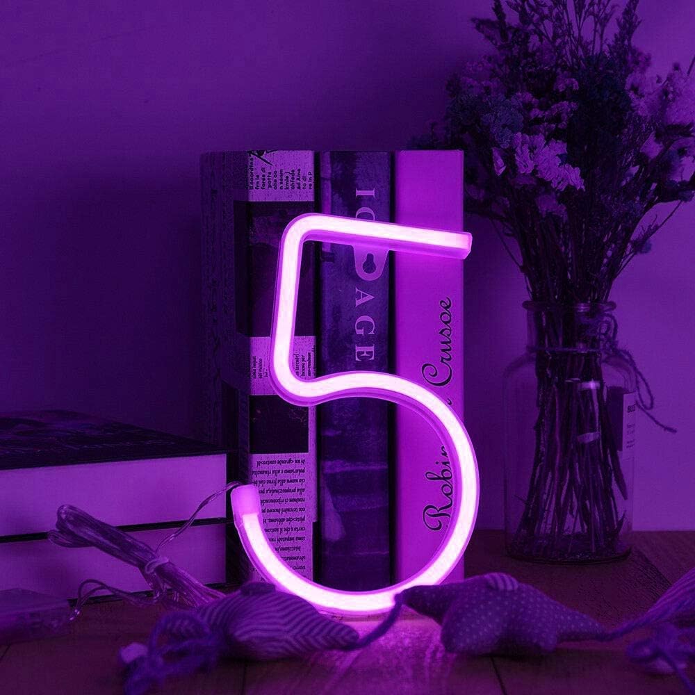 Purple Letter/Number Neon Light Option 5