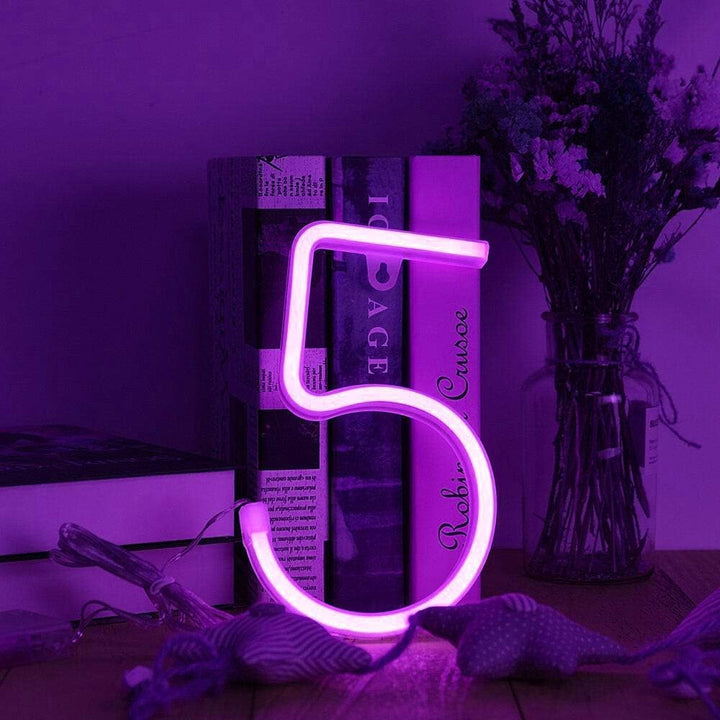 Purple Letter/Number Neon Light Option 5