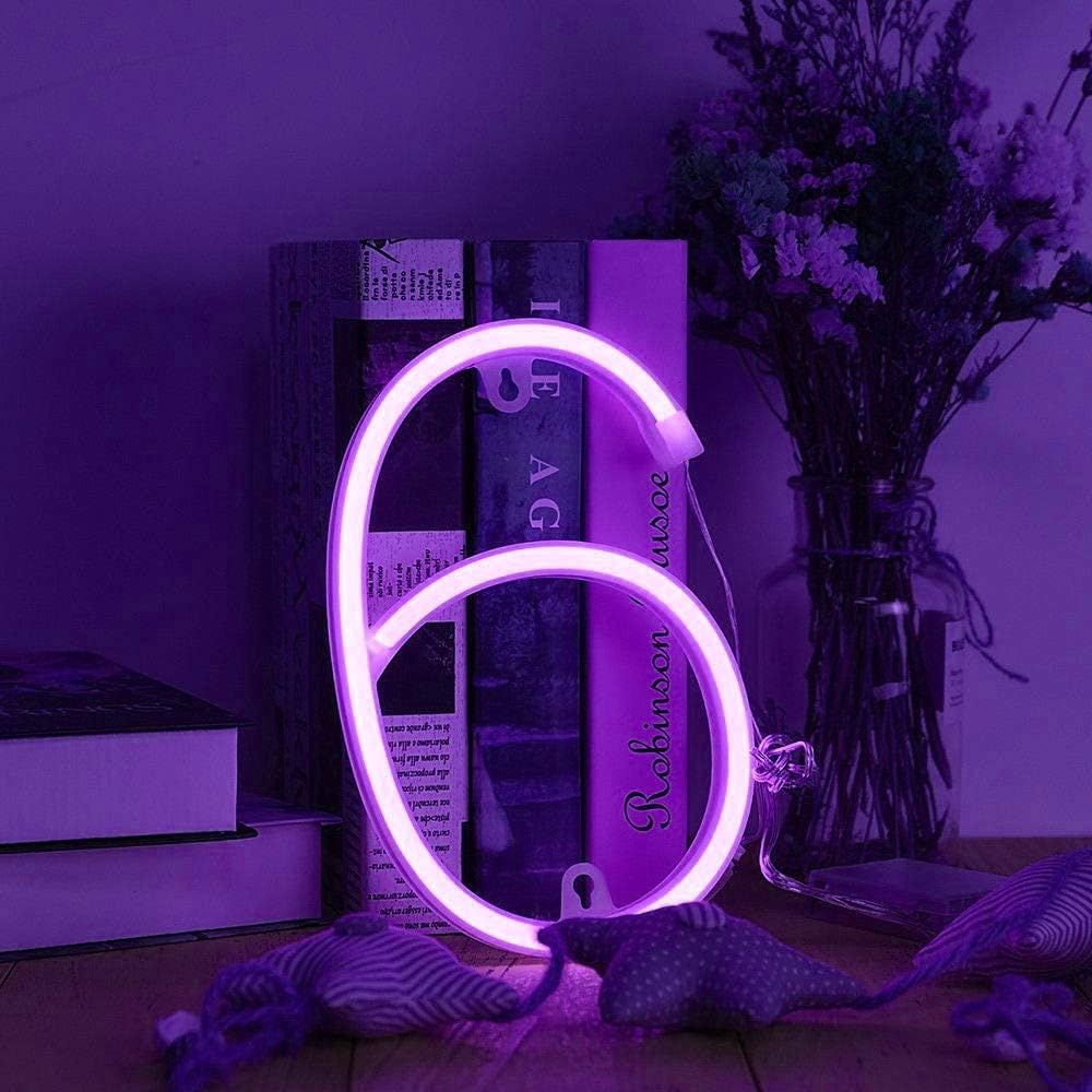 Purple Letter/Number Neon Light Option 6