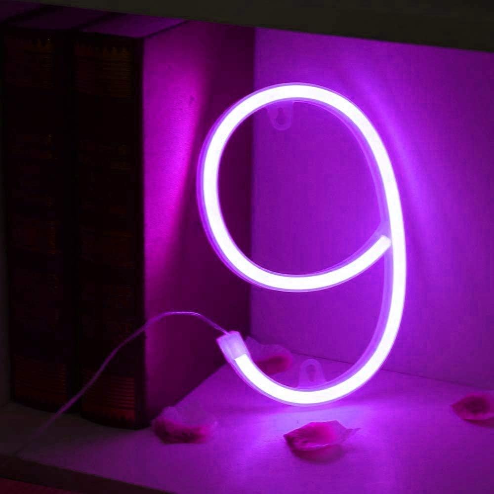 Purple Letter/Number Neon Light Option 9