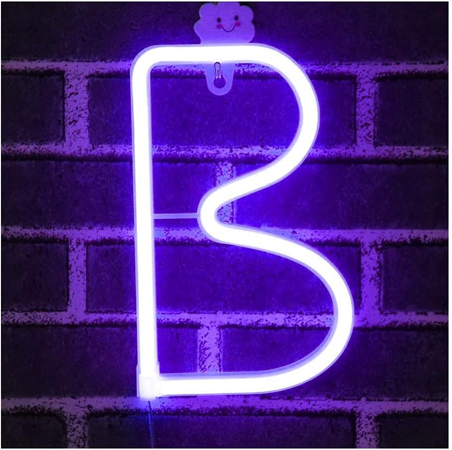 Purple Letter/Number Neon Light Option B