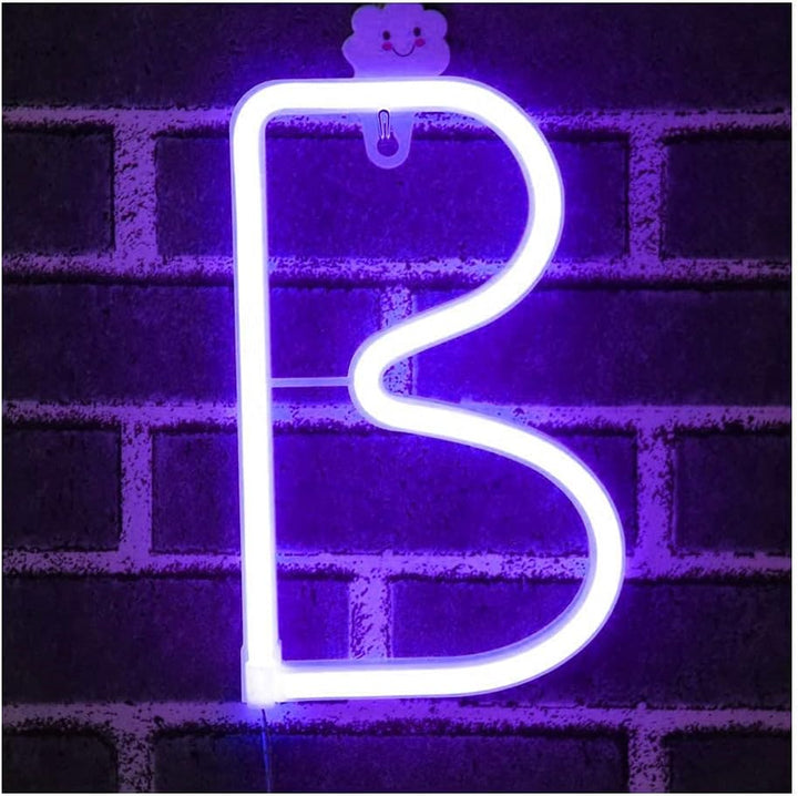 Purple Letter/Number Neon Light Option B