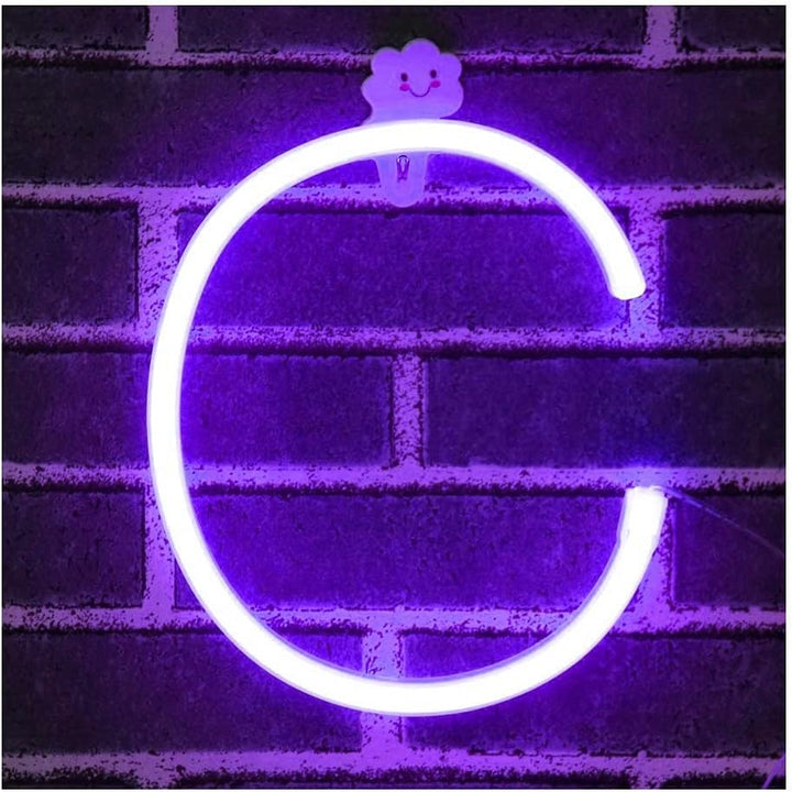 Purple Letter/Number Neon Light Option C