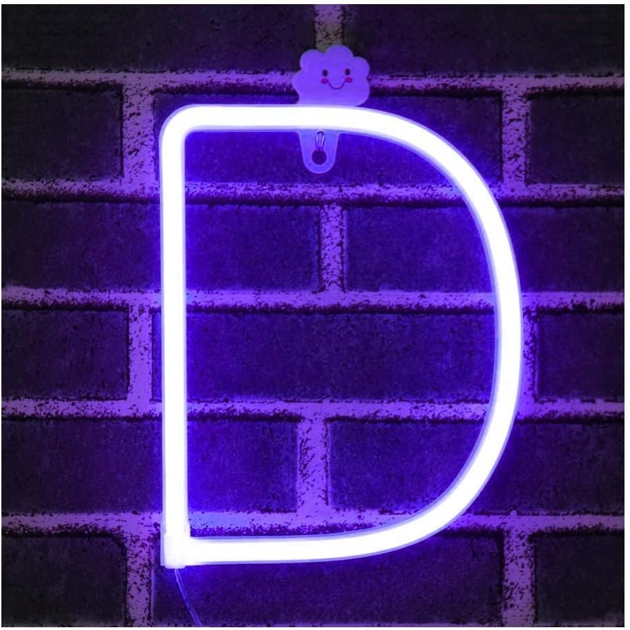 Purple Letter/Number Neon Light Option D