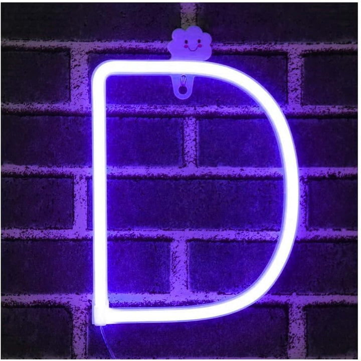 Purple Letter/Number Neon Light Option D