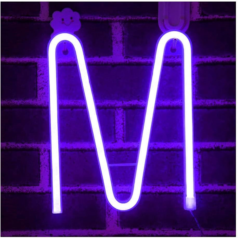 Purple Letter/Number Neon Light Option M