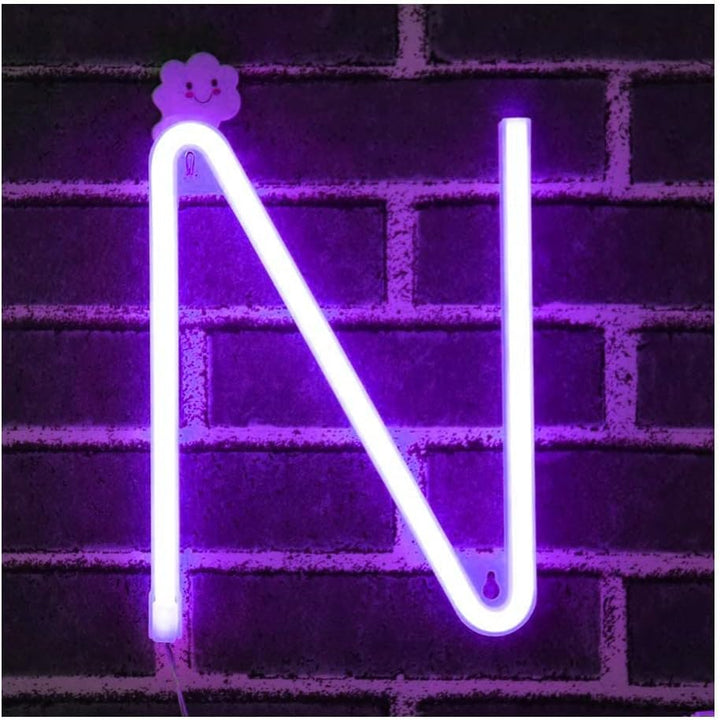Purple Letter/Number Neon Light Option N