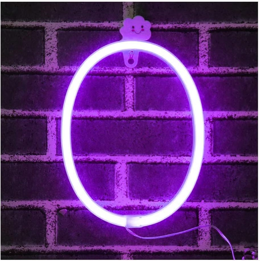 Purple Letter/Number Neon Light Option O