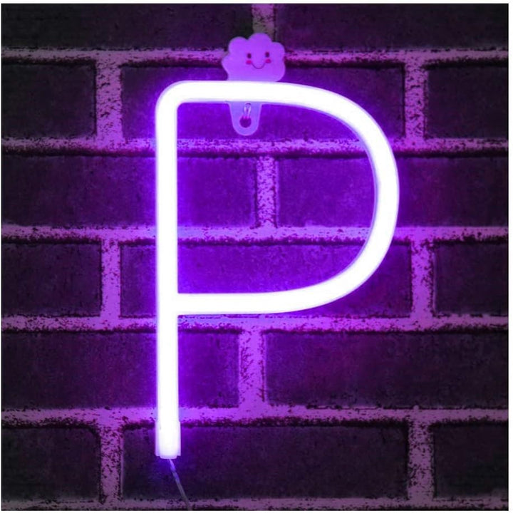 Purple Letter/Number Neon Light Option P