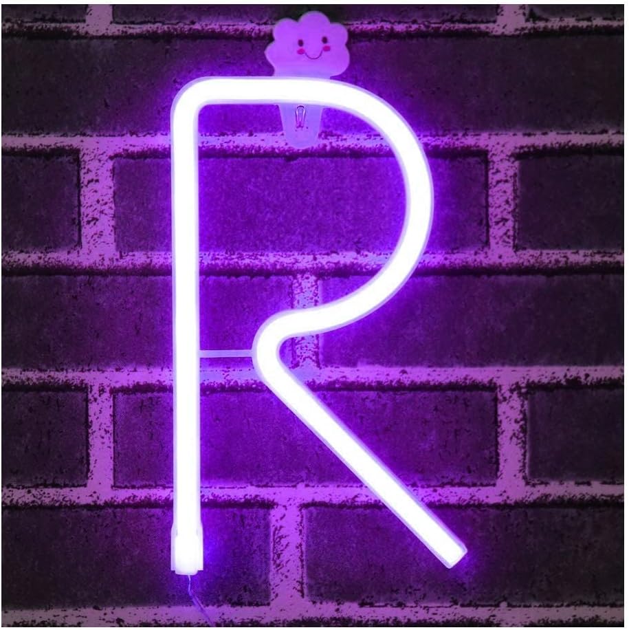 Purple Letter/Number Neon Light Option R