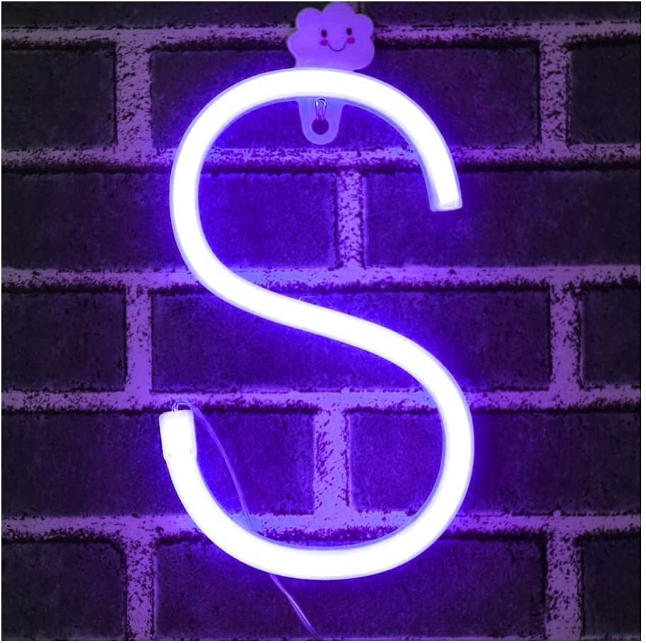 Purple Letter/Number Neon Light Option S