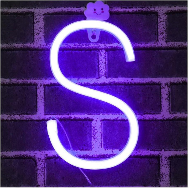 Purple Letter/Number Neon Light Option S