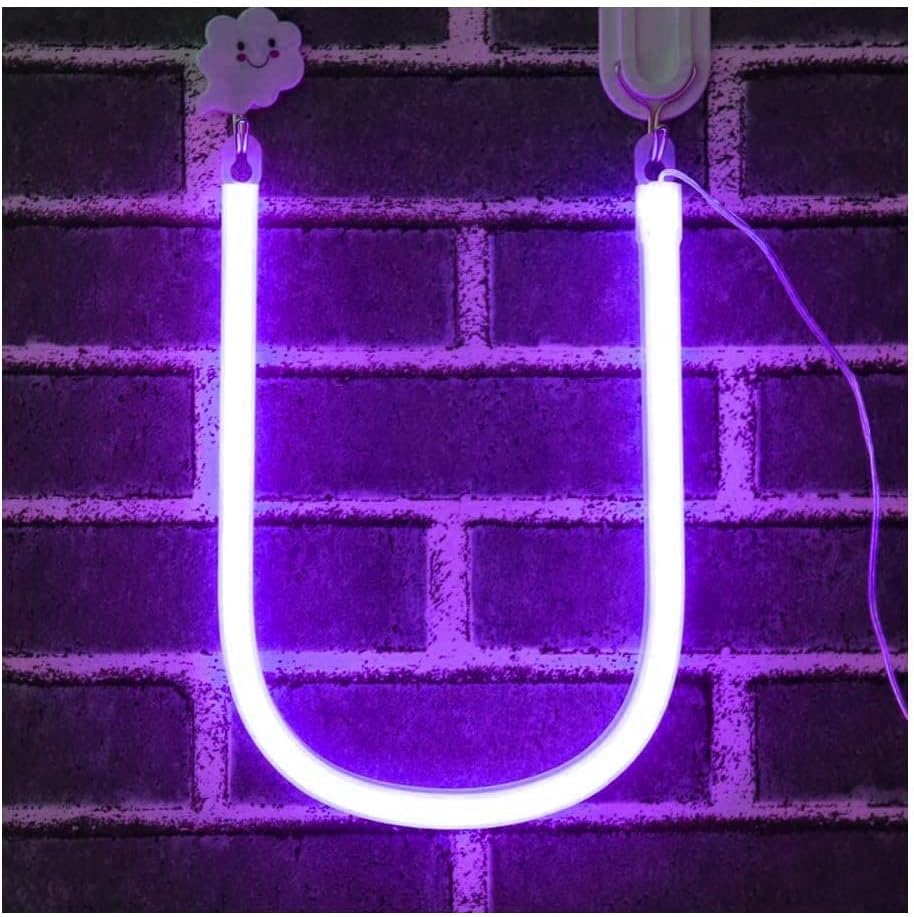 Purple Letter/Number Neon Light Option U