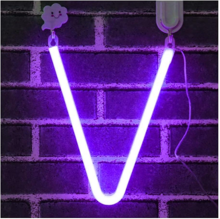 Purple Letter/Number Neon Light Option V