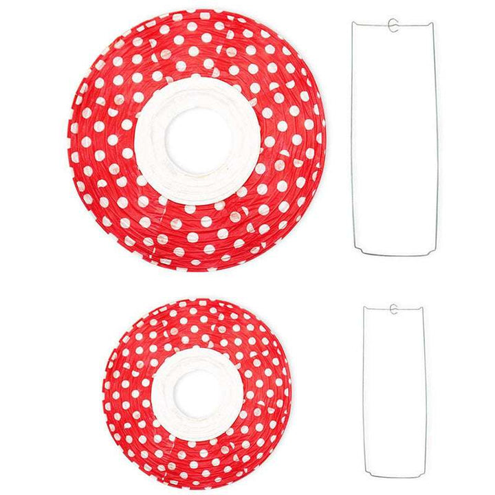Package contents for the VibeCore Mushroom Lantern Pendant, featuring high-quality tissue paper and metal supports for easy assembly and a whimsical mushroom design.