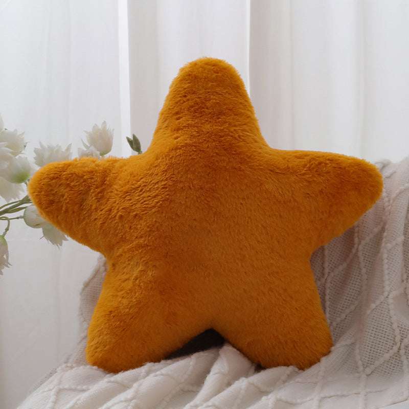 VibeCore Star Throw Pillow in orange, featuring a bold star-shaped design with plush PP cotton fill, offering a cozy and playful accent to your space.