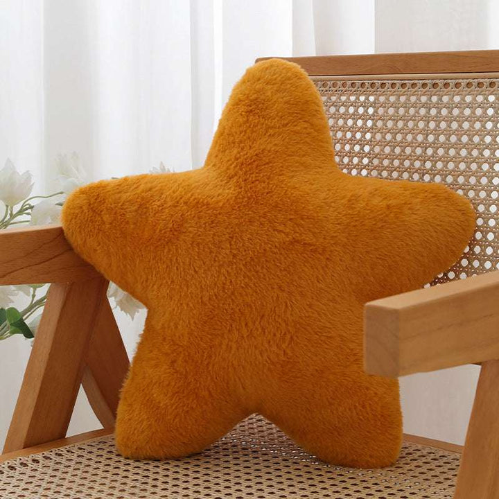 VibeCore Star Throw Pillow in orange, offering a bright star-shaped design with plush PP cotton fill, perfect for adding a playful, beachy vibe to your space.