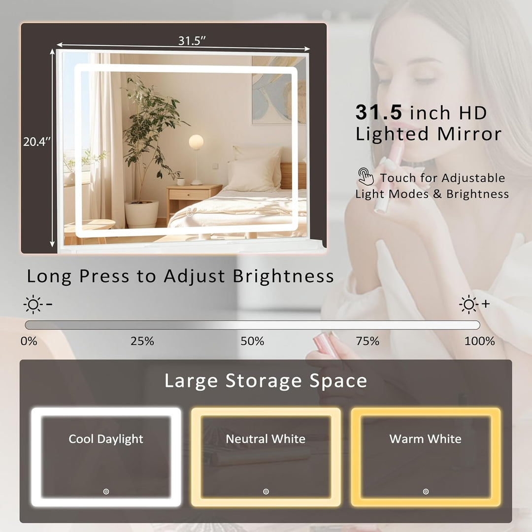 VibeCore APHRODITE Makeup Vanity Adjustable Brightness