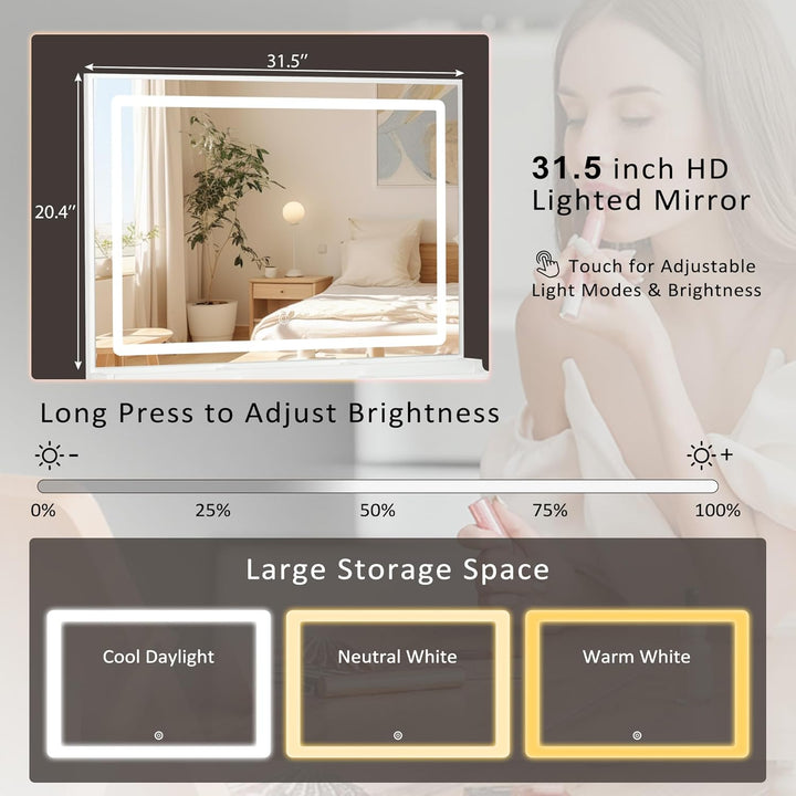 VibeCore APHRODITE Makeup Vanity Adjustable Brightness