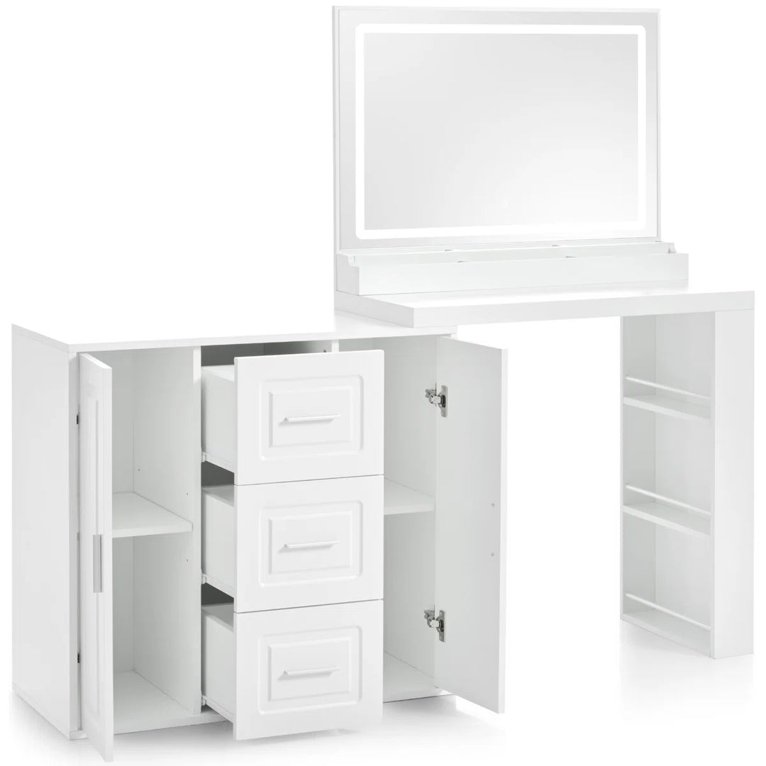 VibeCore APHRODITE Makeup Vanity Product View Compartments Open