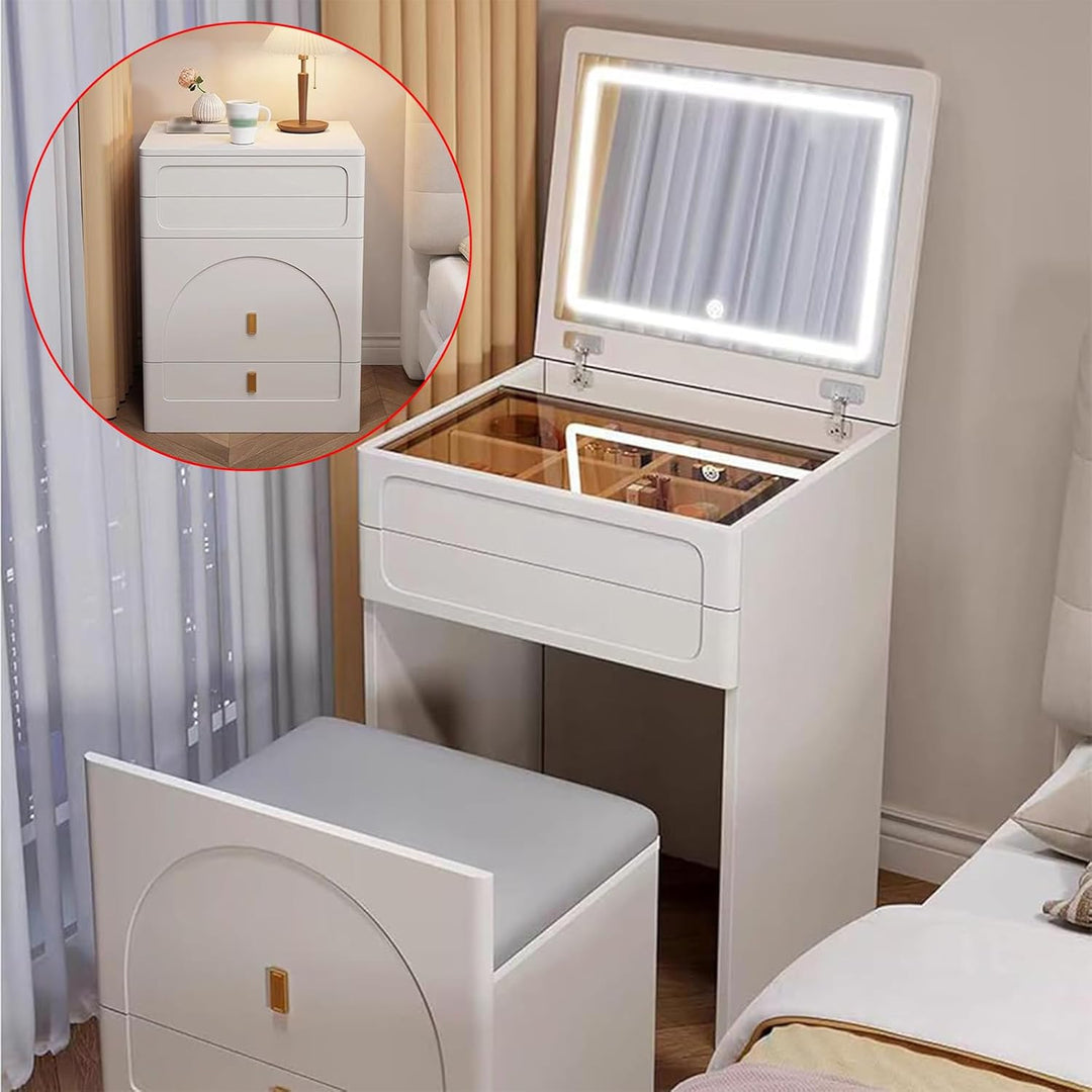 VibeCore ARTEMIS 3-In-1 Flip-Top Makeup Vanity Closed vs Open