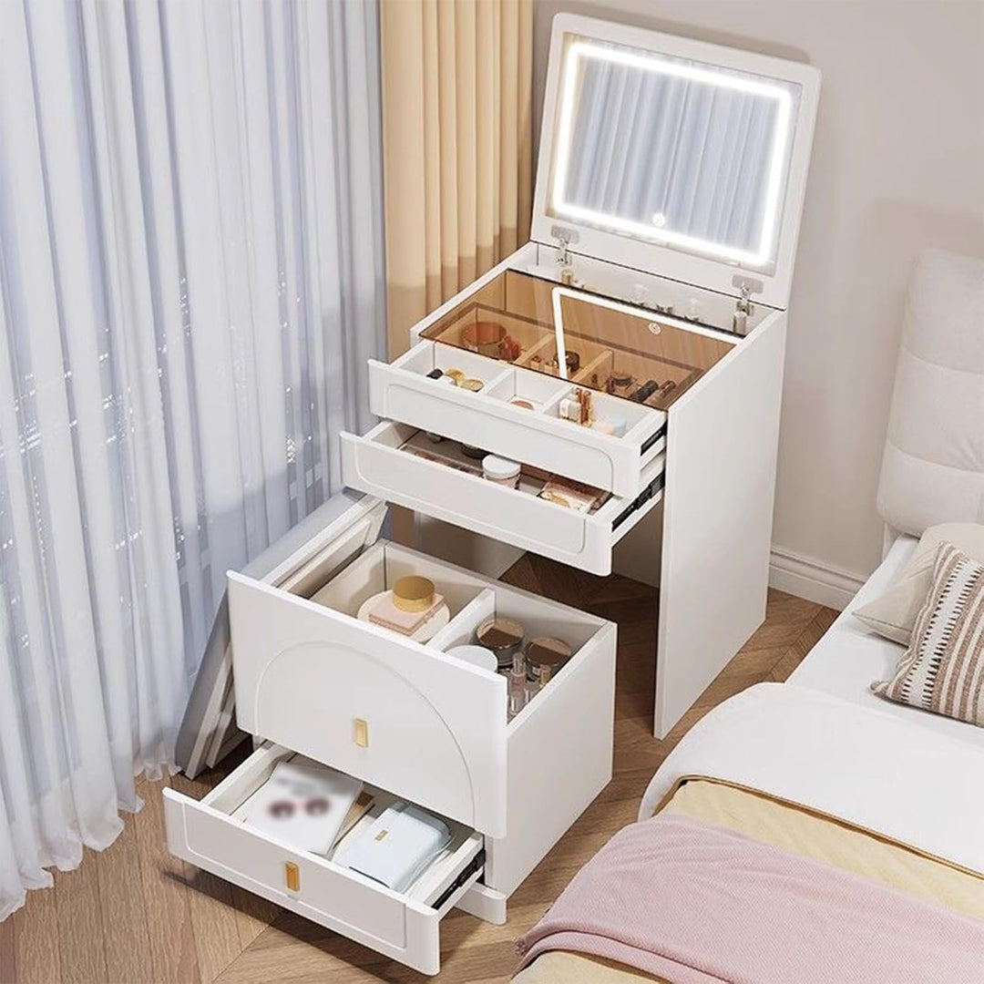 VibeCore ARTEMIS 3-In-1 Flip-Top Makeup Vanity Compartments Open