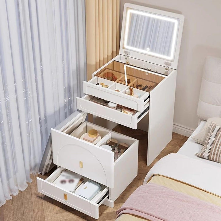 VibeCore ARTEMIS 3-In-1 Flip-Top Makeup Vanity Compartments Open