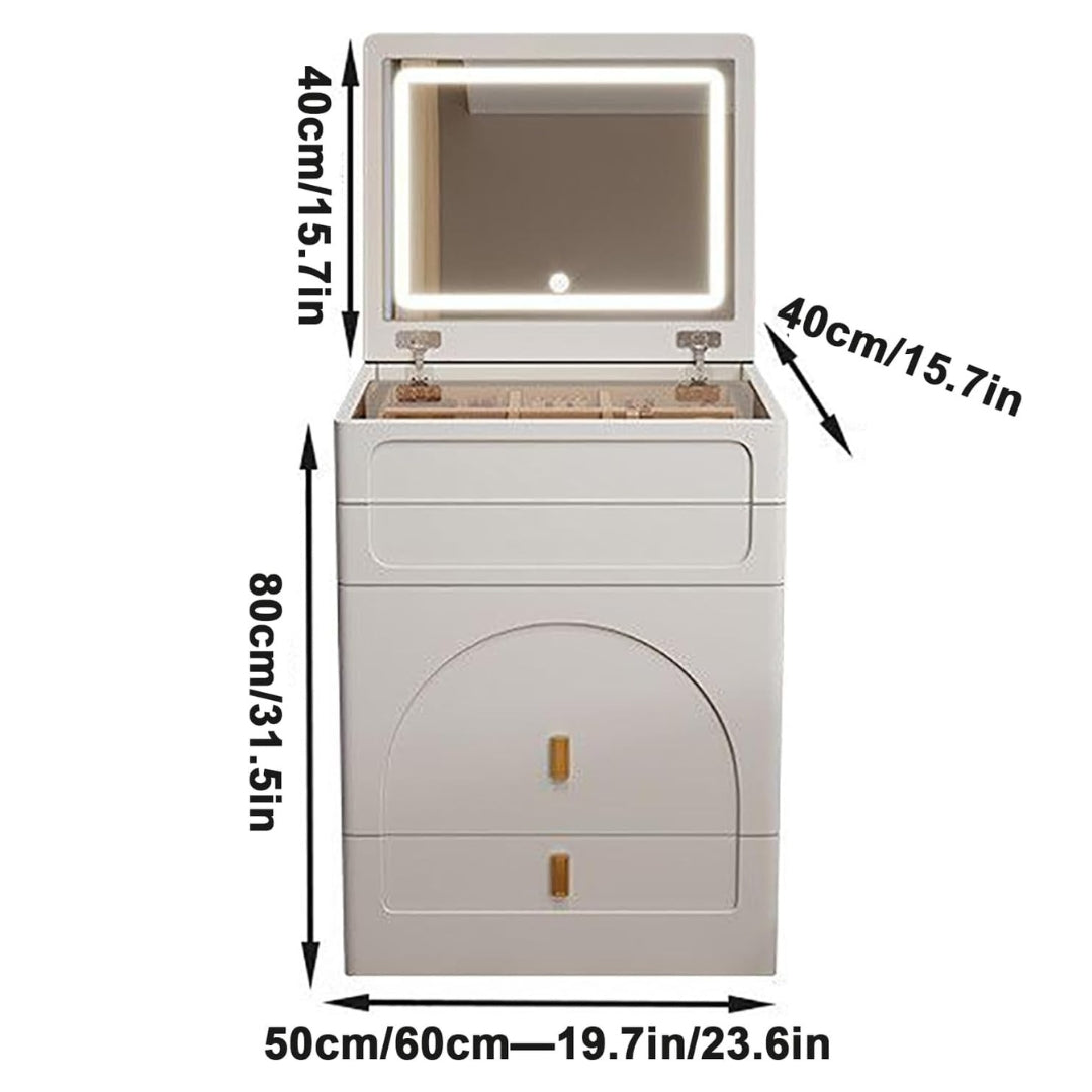 VibeCore ARTEMIS 3-In-1 Flip-Top Makeup Vanity Product Size