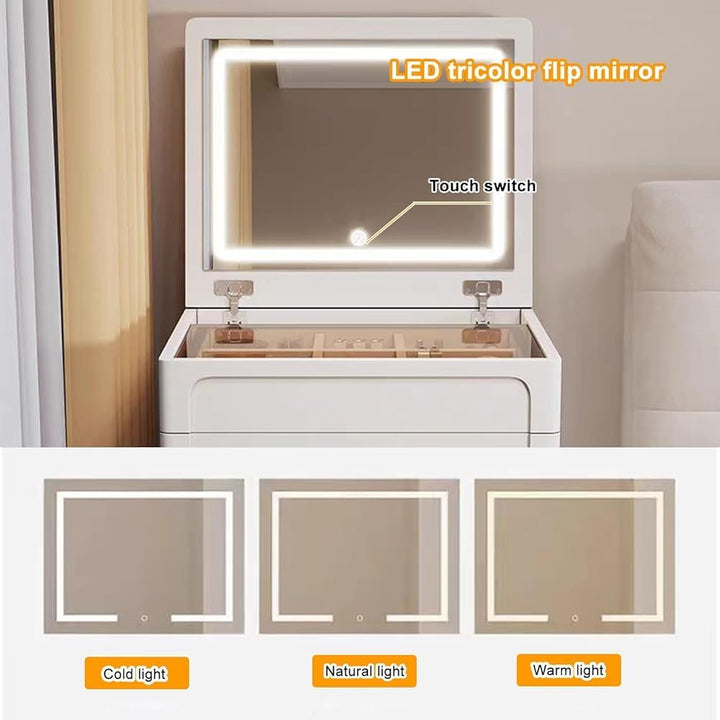 VibeCore ARTEMIS 3-In-1 Flip-Top Makeup Vanity Tricolor Flip Mirror