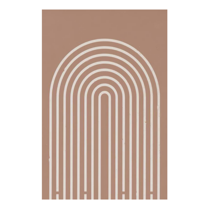 VibeCore Abstract Curves Canvas Prints Option I - beige arch lines on brown background