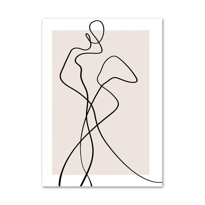 VibeCore Abstract Female Canvas Prints Option B: Fine line silhouette of woman with hip out