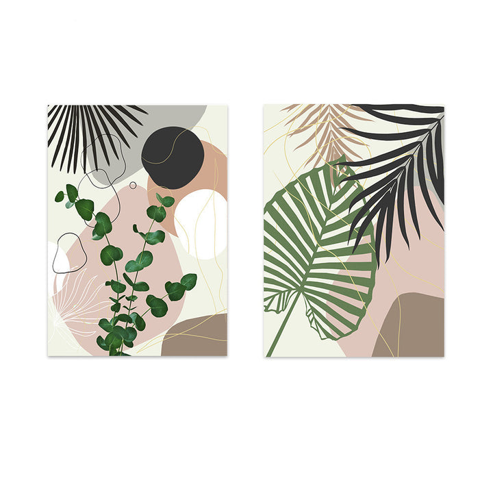 VibeCore Abstract Tropical Plants Canvas Prints Option A and B