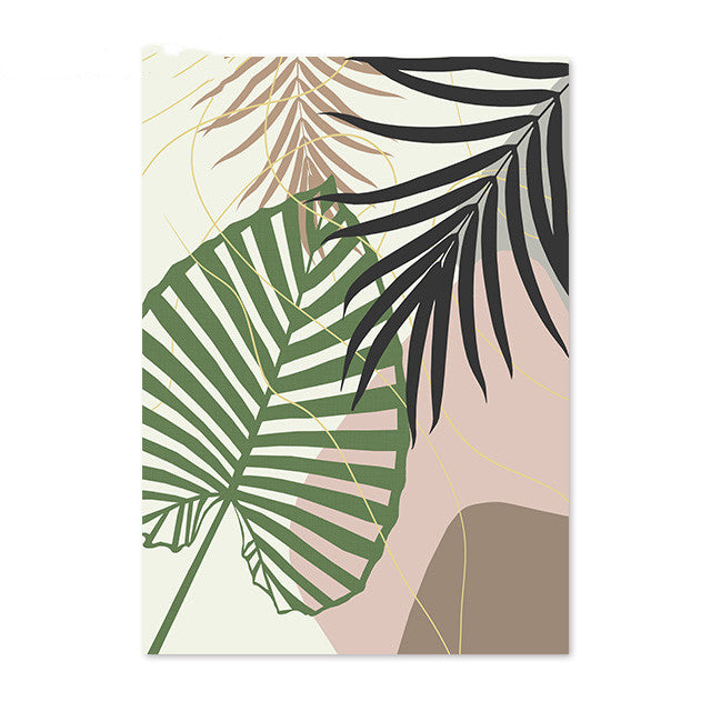 VibeCore Abstract Tropical Plants Canvas Prints Option B: Abstract plants