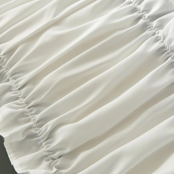 Close-up of the VibeCore Aesthetic Pastel Coquette Duvet Cover Set in dark gray, featuring delicate pleated detailing that adds texture and sophistication to your cozy bedroom aesthetic.