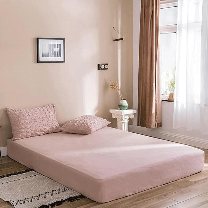 Add an extra layer of comfort with the VibeCore Aesthetic Tufted Duvet Cover Set in rose, featuring a luxurious, soft sheet. The sheet's smooth texture and subtle rose color complement the tufted duvet cover, creating a harmonious and cozy atmosphere. Perfect for enhancing your bedroom with both style and comfort, this sheet ensures a peaceful night's sleep in elegant surroundings.