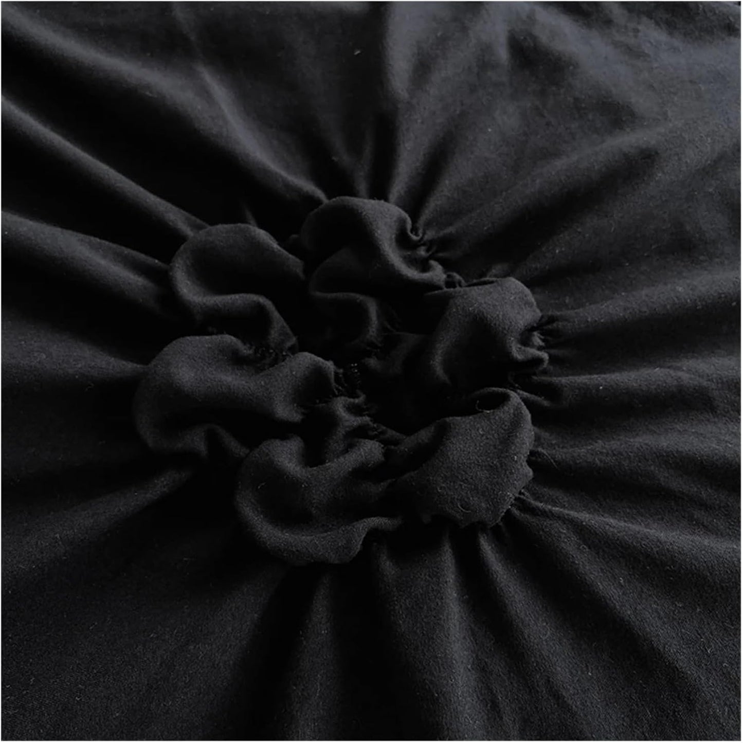 Close-up view of the tufted floral design on the VibeCore Aesthetic Tufted Floral Pattern Duvet Cover Set in black, showcasing the intricate texture of the plush, 3D flowers that add a cozy, stylish touch to your bedding and elevate your room decor.