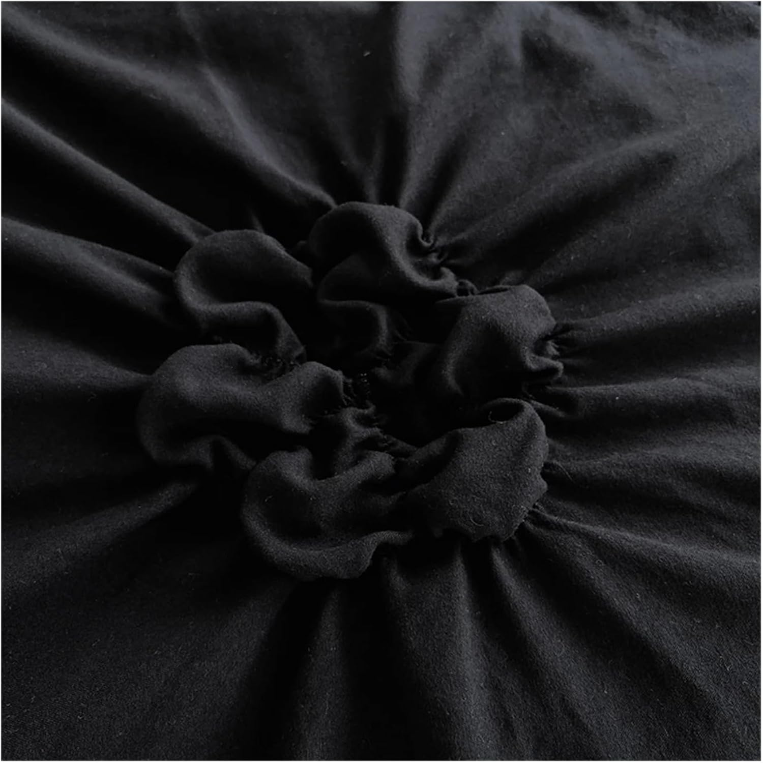 Close-up view of the tufted floral design on the VibeCore Aesthetic Tufted Floral Pattern Duvet Cover Set in black, showcasing the intricate texture of the plush, 3D flowers that add a cozy, stylish touch to your bedding and elevate your room decor.