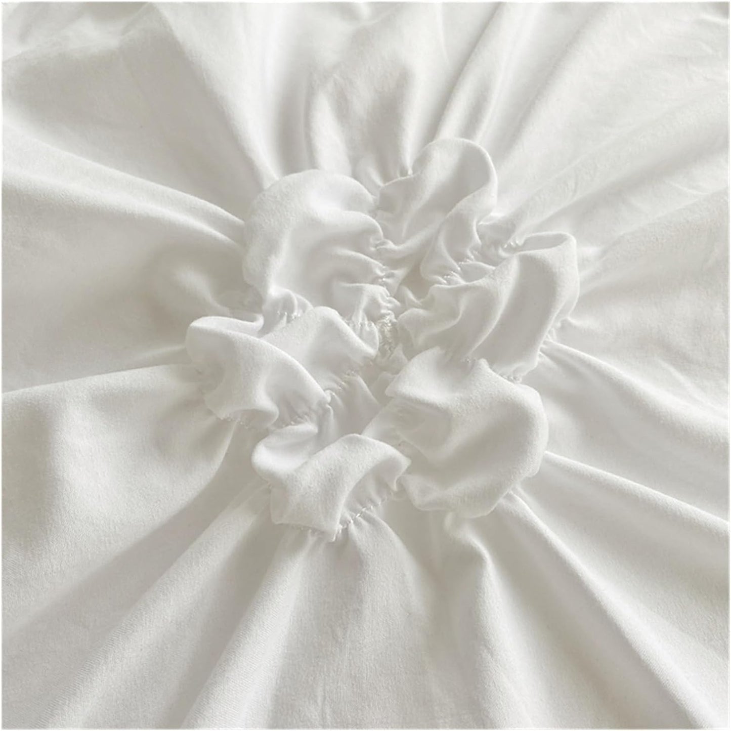 Close-up view of the tufted floral design on the VibeCore Aesthetic Tufted Floral Pattern Duvet Cover Set in white, showcasing the intricate texture of the plush, 3D flowers that add a cozy, stylish touch to your bedding and elevate your room decor.