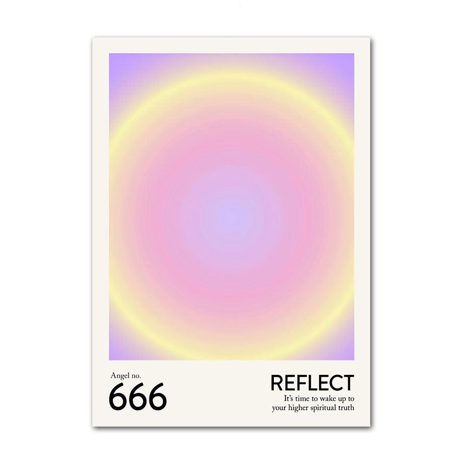 ‘Angel Numbers 666’ canvas poster featuring the angel number 666 in soothing pastel colors, symbolizing reflection and spiritual growth.