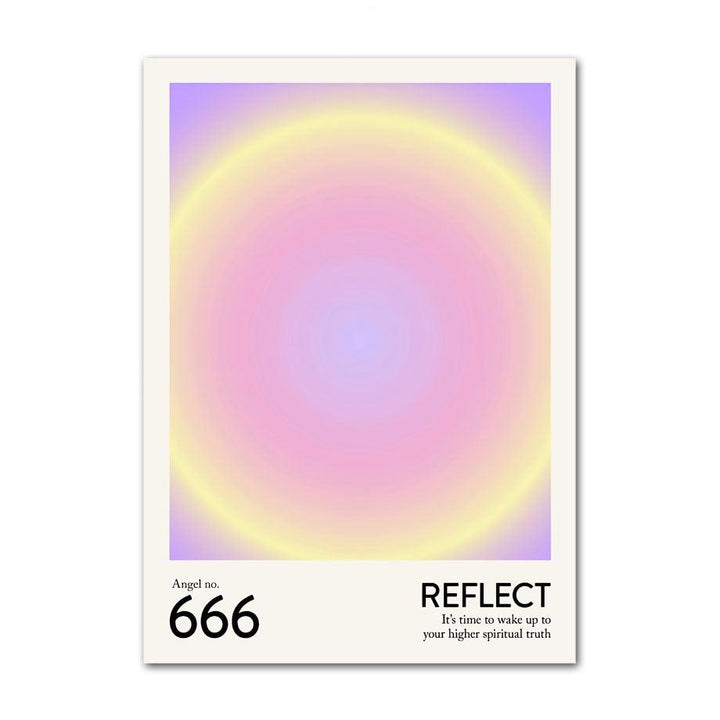 ‘Angel Numbers 666’ canvas poster featuring the angel number 666 in soothing pastel colors, symbolizing reflection and spiritual growth.